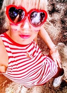 Red heart shaped sunglasses